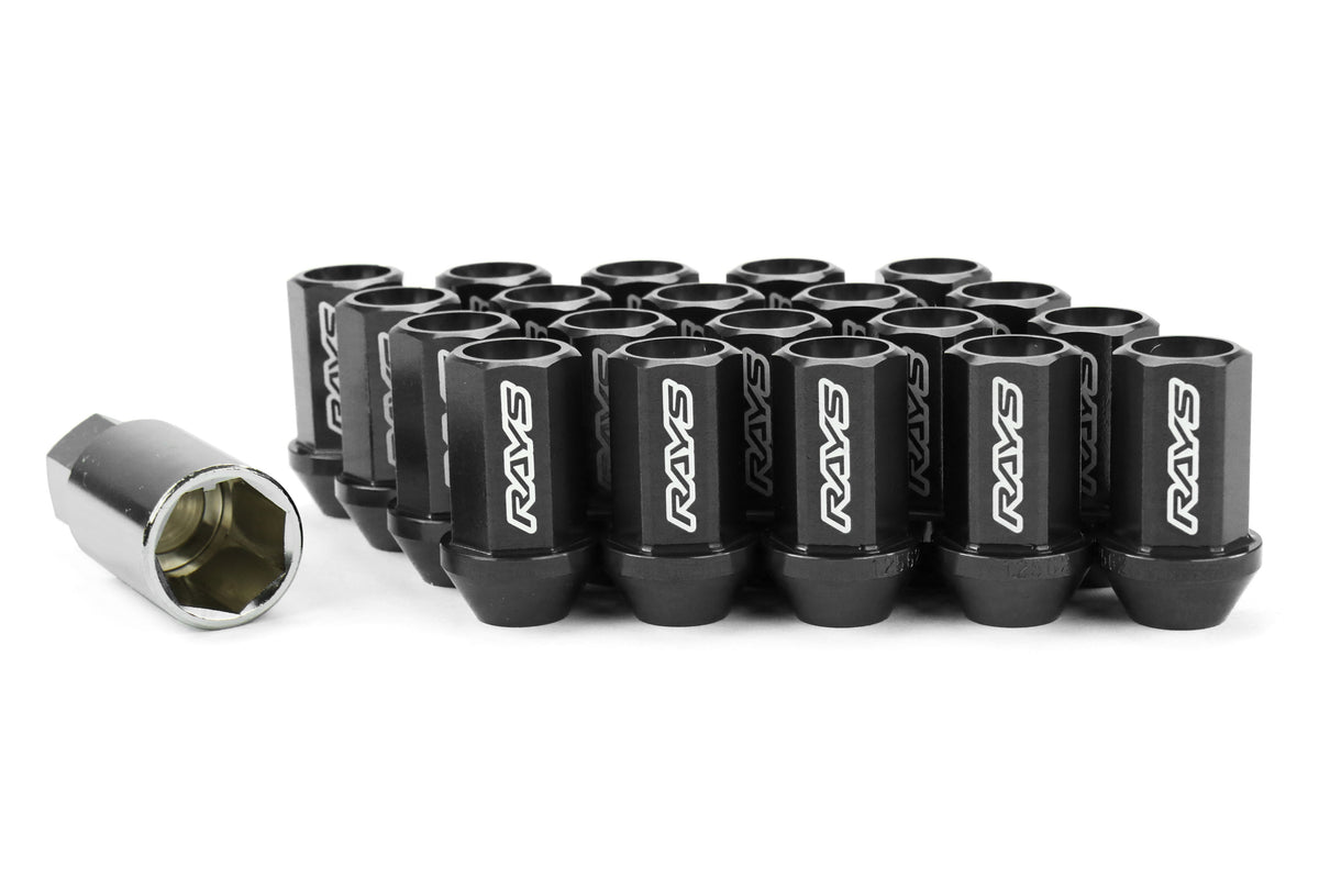 VLKWDURA4212125B Rays Dura-Nut L42 Straight Type lug nuts - 2015+ WRX / 2015+ STI / 2013+ BRZ / 2014+ FORESTER-Black,