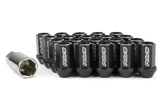 VLKWDURA4212125B Rays Dura-Nut L42 Straight Type lug nuts - 2015+ WRX / 2015+ STI / 2013+ BRZ / 2014+ FORESTER-Black,