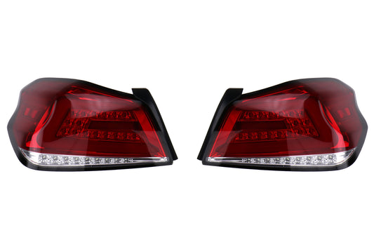SCDLT-WRX15RLED-SQ-TM Spec-D Sequential LED Tail Lights - 2015+ WRX / STI-Chrome-Red Lens-Red LED Bar,