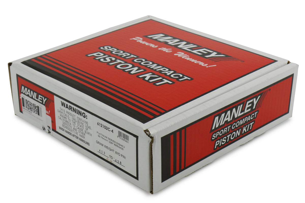 MAN612102C-4 Manley Performance Platinum Series Piston Set 99.75mm 9.8:1 - Subaru EJ25 Models (inc. 2004+ STI / 2006-2014 WRX),