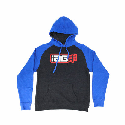 IAGIAG-APP-2081BKBLS IAG Performance IAG Boxer Logo Hoodie / Black and Blue / Size - S,