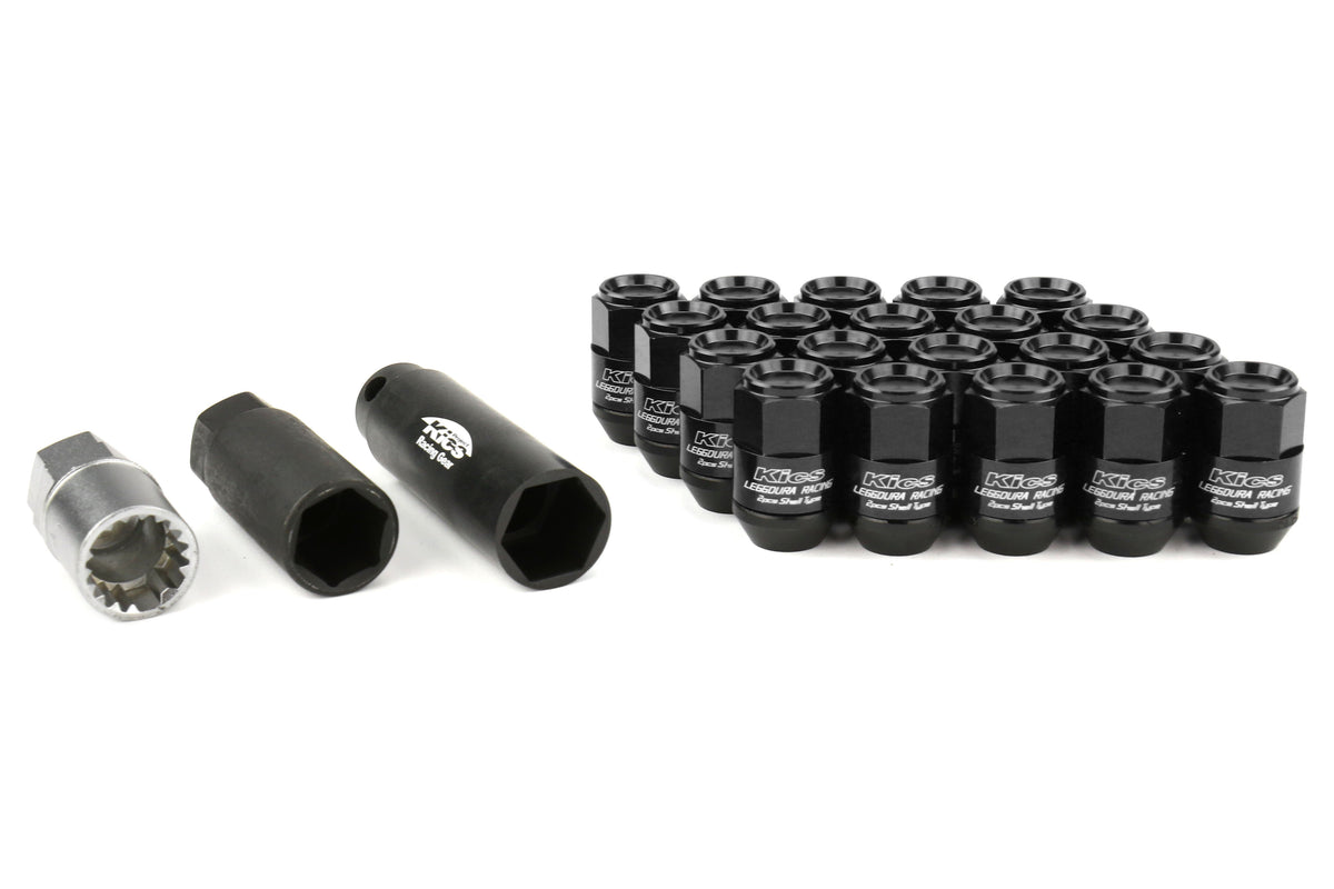 KICWCL3513K Project Kics Leggdura Racing Shell Type Lug Nut 35mm (Closed-End) - 2015+ WRX / 2015+ STI / 2013+ FT86-Black,