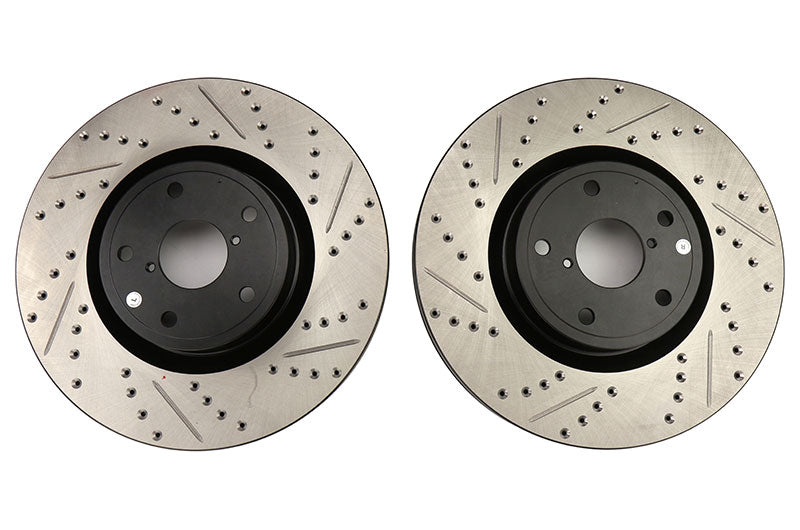 STT127.47022-GRP Stoptech Drilled and Slotted Rotor Pair Front - 2015-2017 Subaru STI,