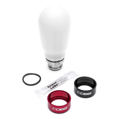 COB211370-W COBB Tuning 5-Speed Tall Weighted Shift Knob White - Subaru 5MT Models (inc. 2002-2014 WRX),