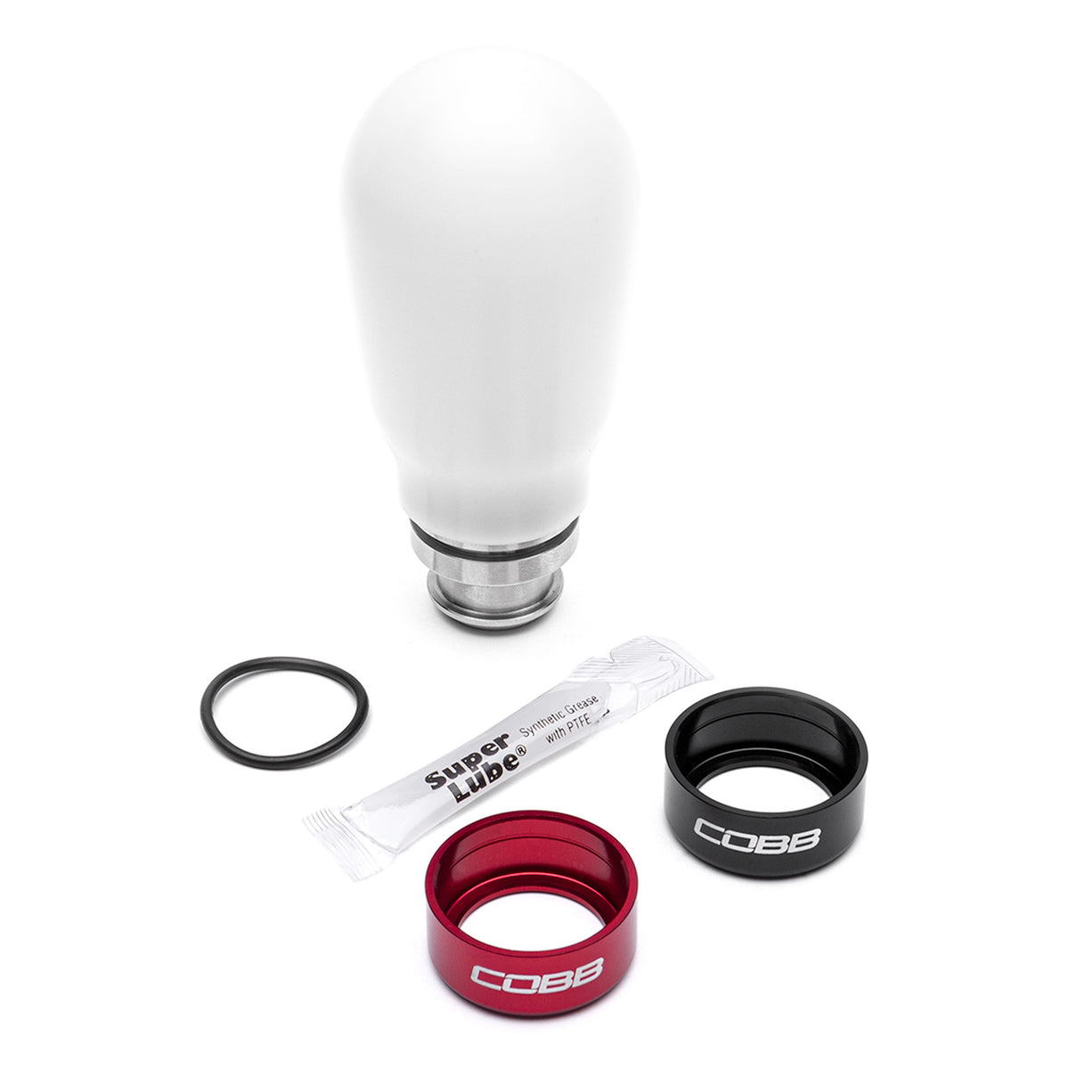 COB211370-W COBB Tuning 5-Speed Tall Weighted Shift Knob White - Subaru 5MT Models (inc. 2002-2014 WRX),
