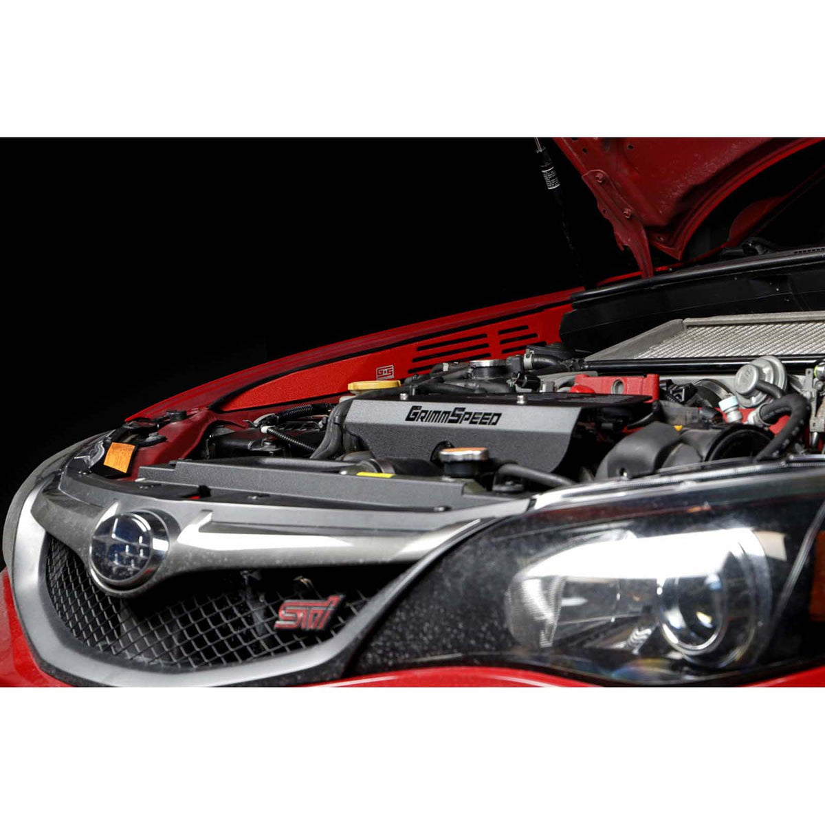 GRM096059 GrimmSpeed Fender Shrouds Red - 2008-2014 Subaru WRX / STI,
