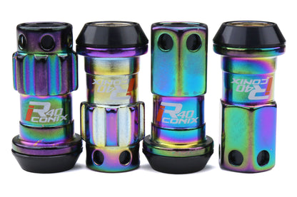 KICWRIA13NK Project Kics R40 Iconix With Aluminum Cap and Locks - 2015+ WRX / STI / 2013+ FT86 / 2014+ Forester -Neo Chrome,