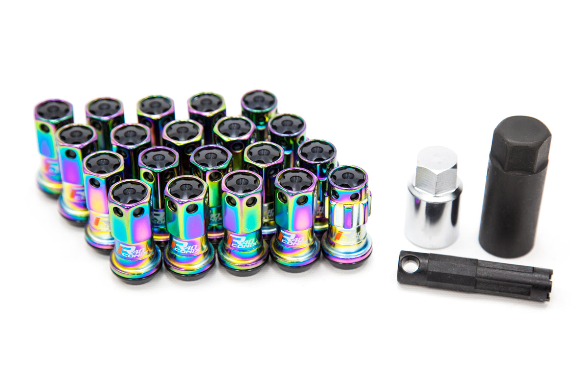 KICWRIA13NK Project Kics R40 Iconix With Aluminum Cap and Locks - 2015+ WRX / STI / 2013+ FT86 / 2014+ Forester -Neo Chrome,