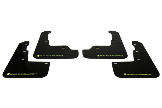 RALMF32-UR-BLK/CGN Rally Armor Mud Flaps - 2015+ WRX / 2015+ STI-Black Mud Flap with Green Logo,