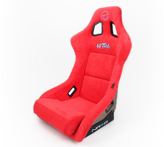 NRGFRP-302RD-ULTRA NRG Innovations FRP Bucket Seat ULTRA Edition with pearlized back, Red Alcantara material,