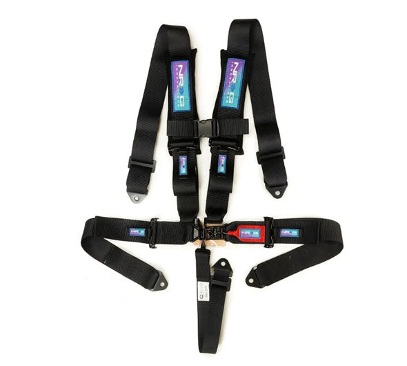 NRG Innovations SFI 16.1 5pt 3" Seat Belt Harness with Pads / Latch Link (Black 12/22) - Universal