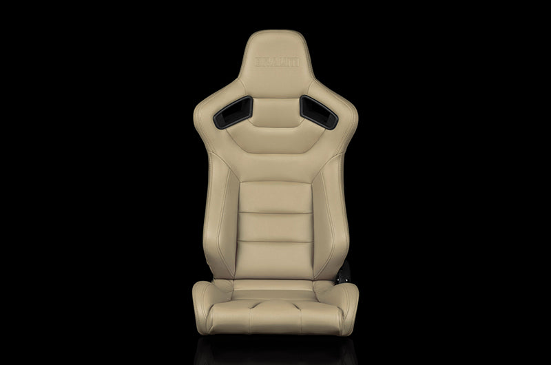 BRMBRR1-BGBW Braum Elite Series Sport Seats - Beige Leatherette Pair - Universal,
