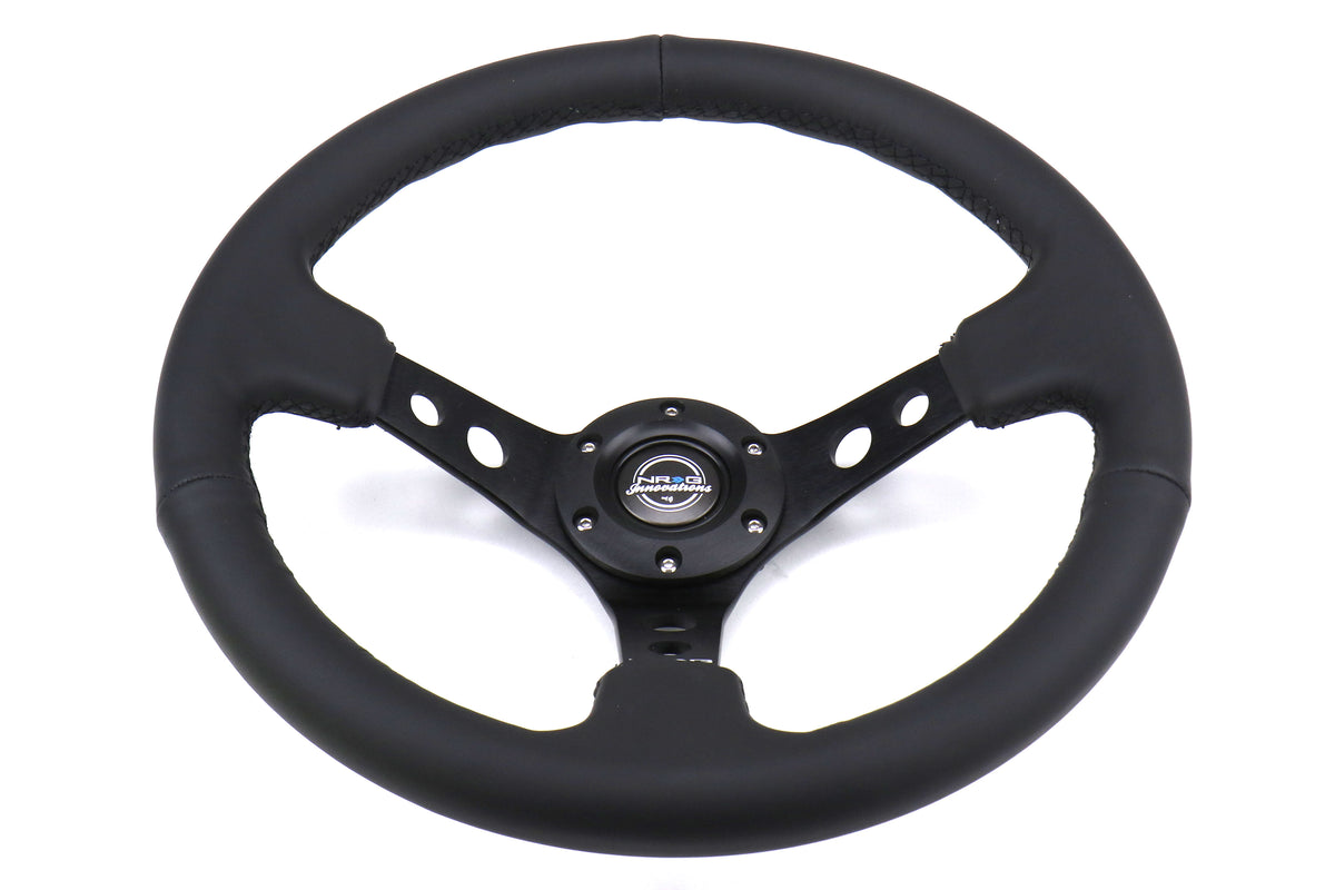 NRGRST-006BK NRG Reinforced Steering Wheel 350mm 3in Deep Black - Universal,