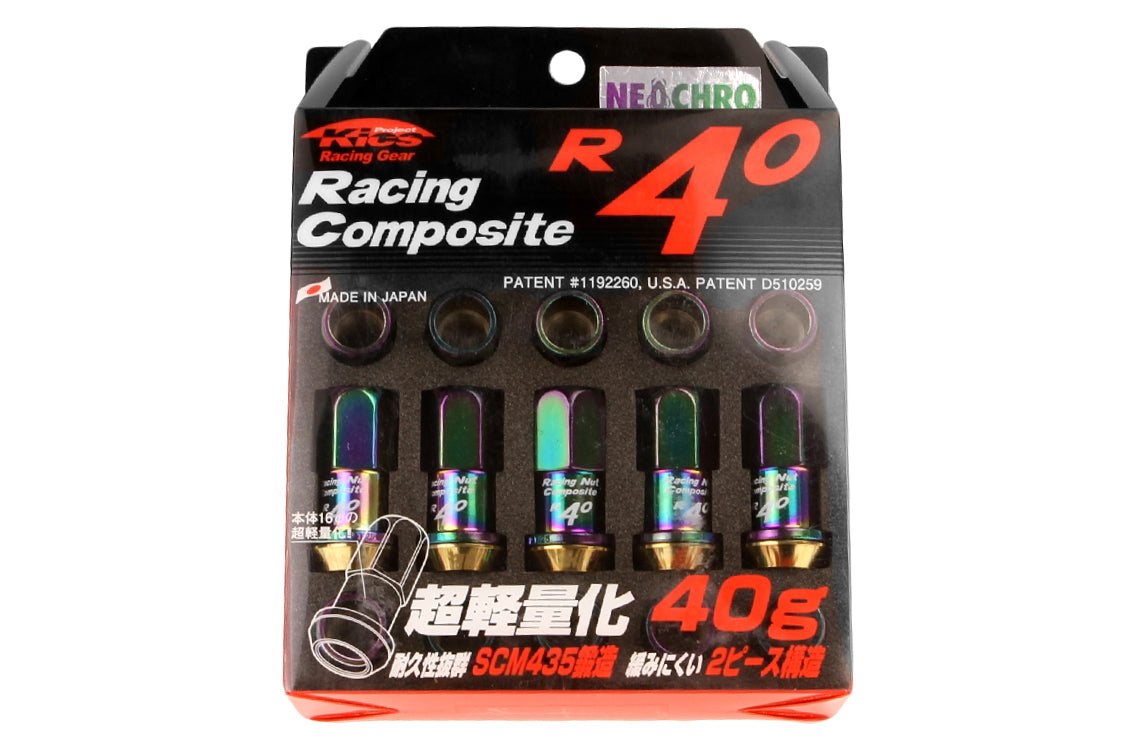 KICKRC03N Project Kics R40 Lug Nuts - 2015+ WRX / 2015+ STI / 2013+ FT86-R40 Neo Chrome,