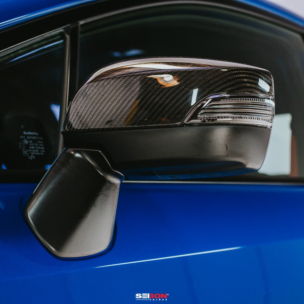 SEIMC15SBIMP Seibon Carbon Fiber Mirror Caps - 2015-2021 Subaru WRX & STI,
