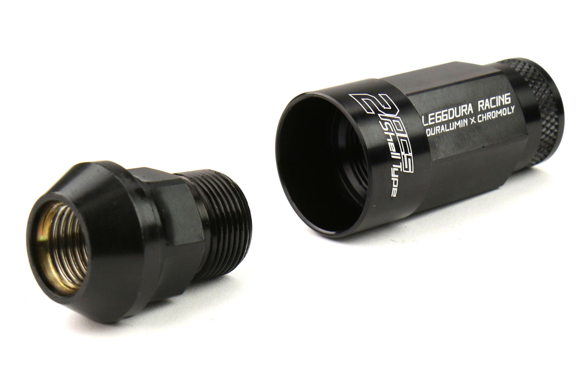 KICWRL5313K Project Kics Leggdura Racing Shell Type Lug Nut 53mm (Open-End) - 2015+ WRX / 2015+ STI / 2013+ FT86-Black,