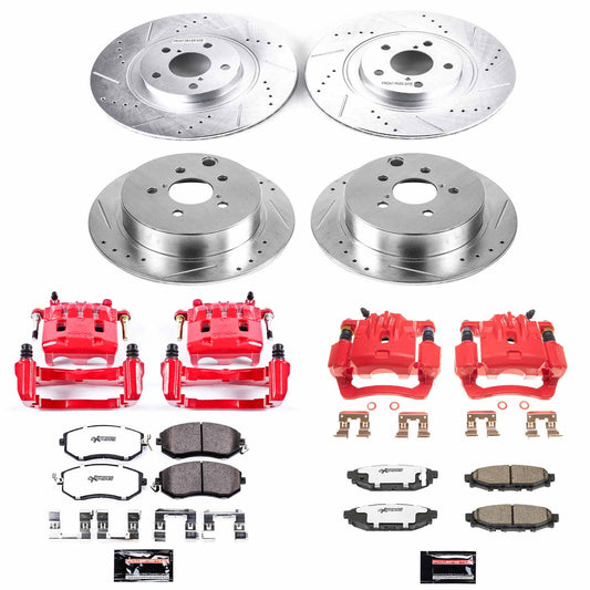 Power Stop Z26 Street Warrior Brake Kit w/ Calipers (Front and Rear) - 2013-2018 Subaru Forester / Crosstrek