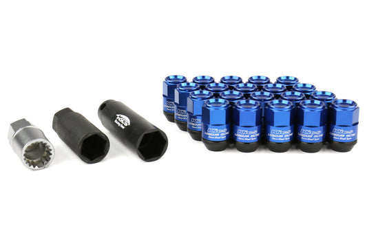 KICWCL3513U Project Kics Leggdura Racing Shell Type Lug Nut 35mm (Closed-End) - 2015+ WRX / 2015+ STI / 2013+ FT86-Blue,