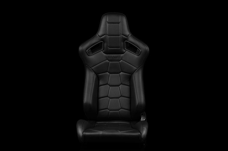 BRMBRR1X-BKRT Braum Elite-X Series Sport Seats - Komodo Edition | Black Leatherette (Black Stitching) Pair - Universal,