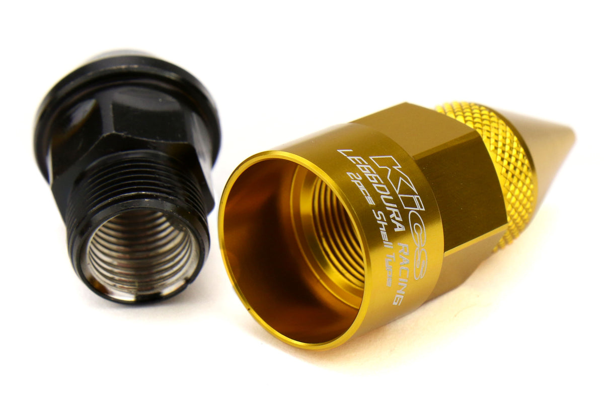 KICWRD5813A Project Kics Leggdura Racing Dangan Shell Type Lug Nuts - 2015+ WRX / 2015+ STI / 2013+ FT86-Gold,