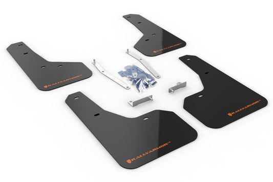 RALMF52-UR-BLK/OR Rally Armor UR Mudflaps - 2019+ Forester-Black Mud Flap with Orange Logo,