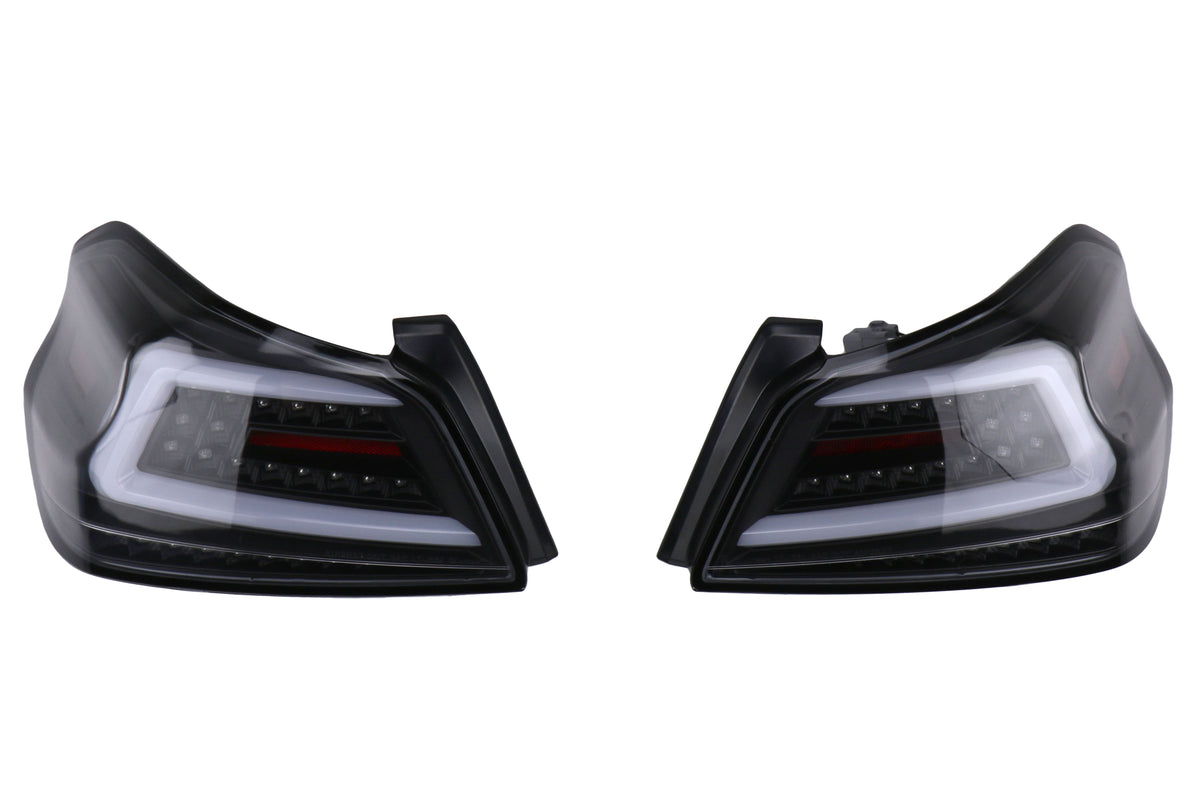 SCDLT-WRX15JMLED-SQ-TM Spec-D Sequential LED Tail Lights - 2015+ WRX / STI-Glossy Black-Clear Lens-White LED Bar,