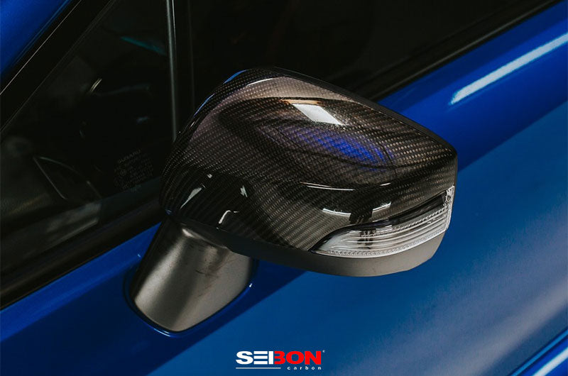 SEIMC15SBIMP Seibon Carbon Fiber Mirror Caps - 2015-2021 Subaru WRX & STI,