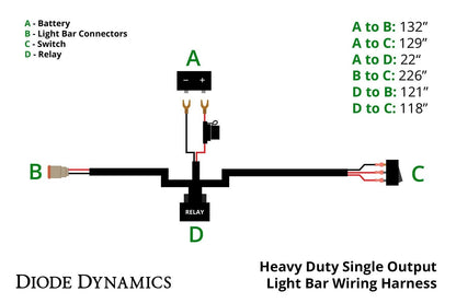 DODDD4031 Diode Dynamics Heavy Duty Single Output Light Bar Wiring Harness,