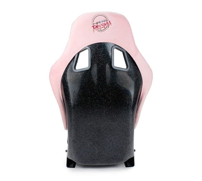 NRGFRP-303PK-PRISMA NRG Innovations FRP Bucket Seat PRISMA Edition with pearlized back. All Pink alcantara vegan material. (Medium),