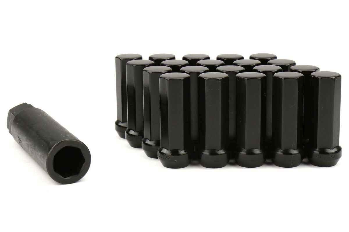 KICWHPF3BL42 Project Kics Black KyoKugen Lug Nut Set 12x1.25 42MM,