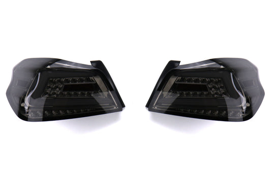 SCDLT-WRX15GLED-SQ-TM Spec-D Sequential LED Tail Lights - 2015+ WRX / STI-Chrome-Tinted Lens-White LED Bar,