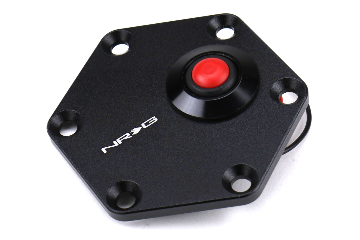 NRGSTR-600BK NRG Hexagonal Style Black Ring With Horn Button - Universal,