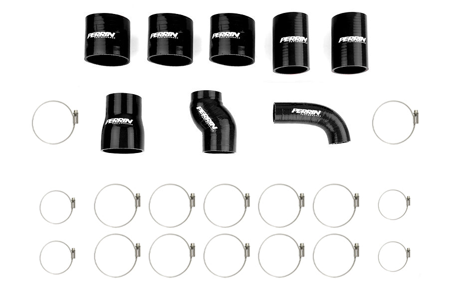PERPSP-ITR-430-2RD/BK PERRIN Boost Tube Kit Red Piping Black Couplers - 2008-2014 Subaru STI,