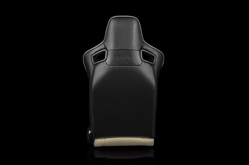 BRMBRR1-BGBW Braum Elite Series Sport Seats - Beige Leatherette Pair - Universal,