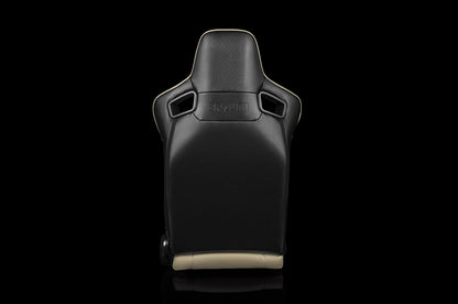 BRMBRR1-BGBW Braum Elite Series Sport Seats - Beige Leatherette Pair - Universal,