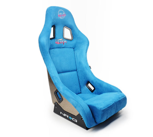 NRGFRP-303BL-ULTRA NRG Innovations FRP Bucket Seat ULTRA Edition with peralized back, Blue Alcantara material,