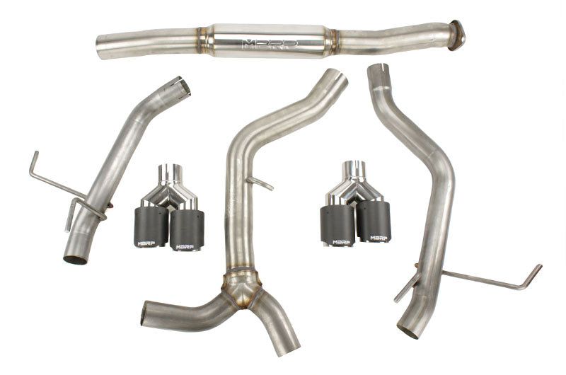 MBRS48023CF MBRP Race 3in Quad Tip Cat Back Exhaust - 2015+ WRX / STI-Carbon Fiber,