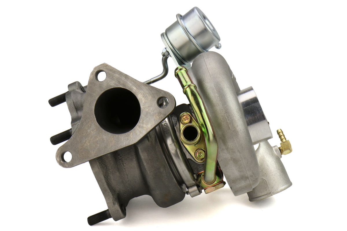 FPT2025090 Forced Performance FP GREEN Turbocharger Subaru STI 60mm 8cm IWG w/ Oil Feed Line - 2002-2007 Subaru WRX / 2004+ Subaru STI,