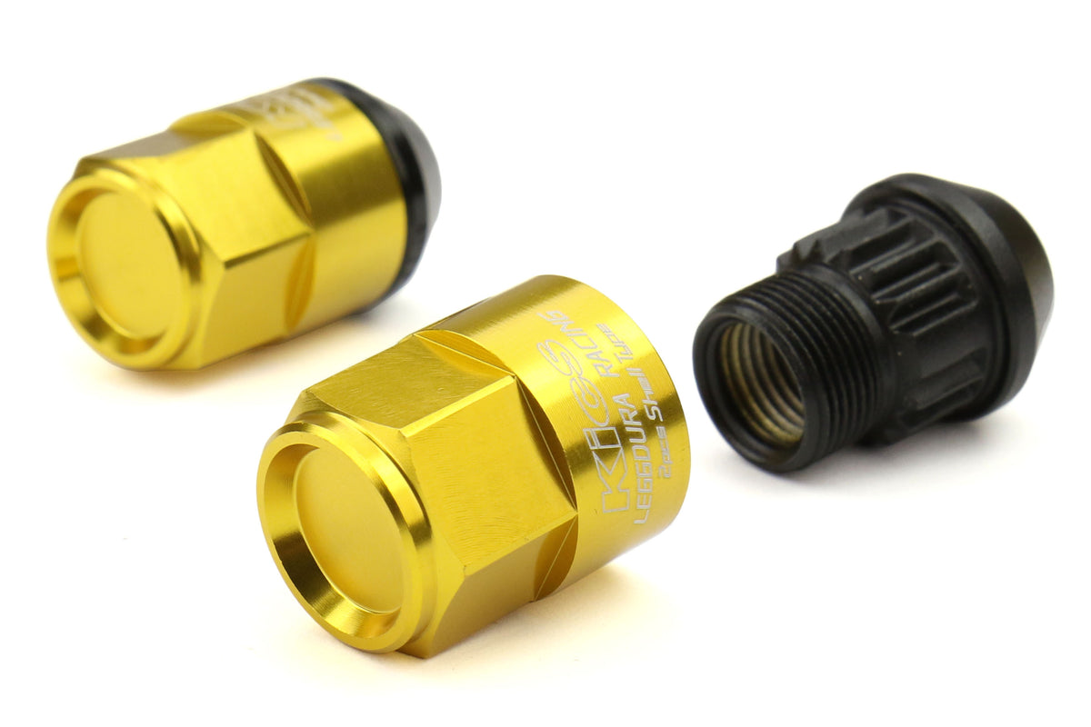 KICWCL3513A Project Kics Leggdura Racing Shell Type Lug Nut 35mm (Closed-End) - 2015+ WRX / 2015+ STI / 2013+ FT86-Gold,