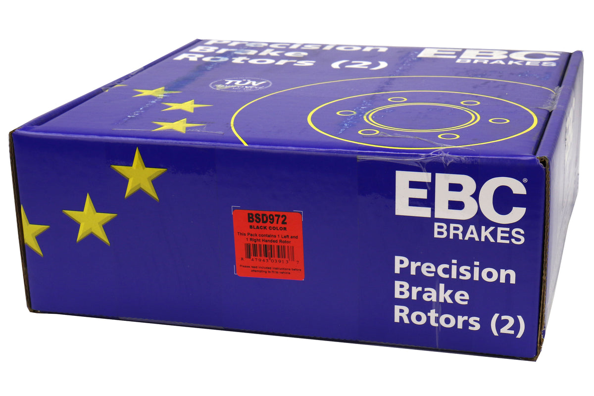 EBCBSD972 EBC Brakes BSD Series Sport V-Slotted Front Brake Rotors - Subaru Models (inc. 2002-2007 WRX / 2003-2008 Forester),