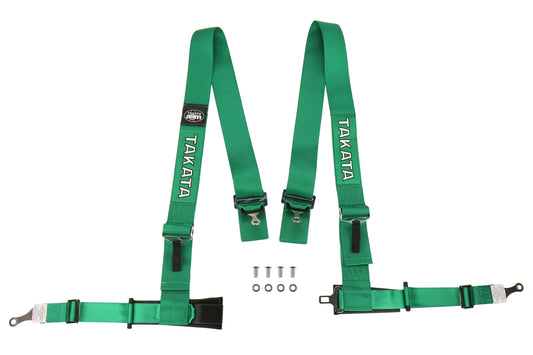 TAK70003-H2 Takata 4 point Street Belt 3" w/ ASM (Green) - Universal,