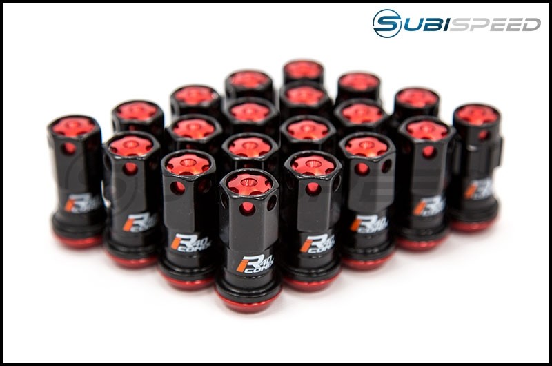 KICWRIA13KR Project Kics R40 Iconix Lug Nuts W/ Lock - 2015+ WRX / 2015+ STI / 2013+ FT86-Black with Red,