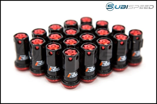 KICWRIA13KR Project Kics R40 Iconix Lug Nuts W/ Lock - 2015+ WRX / 2015+ STI / 2013+ FT86-Black with Red,