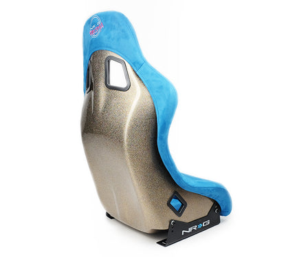 NRGFRP-303BL-ULTRA NRG Innovations FRP Bucket Seat ULTRA Edition with peralized back, Blue Alcantara material,