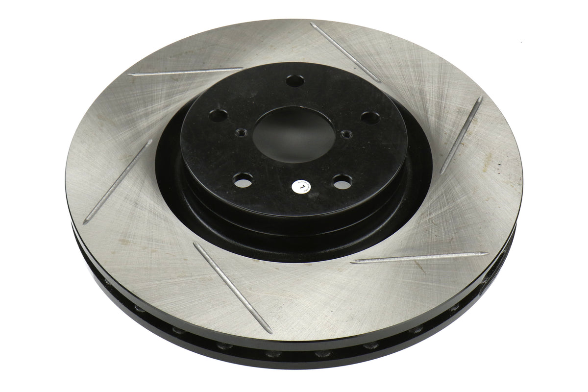 STT937.47010 Stoptech Street Axle Pack Slotted Rotors With Pads Front - 2008-2017 Subaru STI,