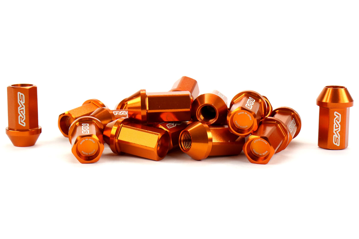 VLKWDURA4212125O Rays Dura-Nut L42 Straight Type lug nuts - 2015+ WRX / 2015+ STI / 2013+ BRZ / 2014+ FORESTER-Orange,
