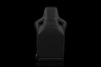 BRMBRR1-BKWS Braum Elite Series Sport Seats - Black Leatherette (White Stitching) Pair - Universal,