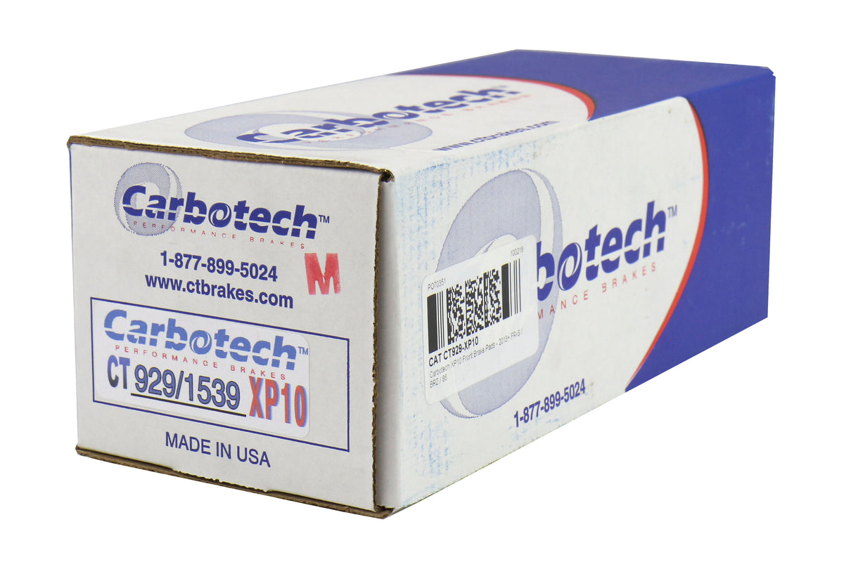 CATCT929-XP10 Carbotech XP10 Front Brake Pads - 2013+ FR-S / BRZ / 86,