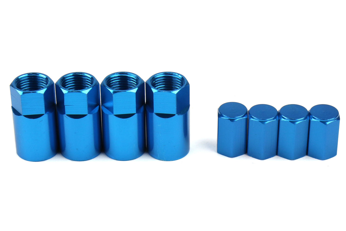 WMP45930U Wheel Mate TPMS Color Valve Step Sleeve and Cap Kit - Universal (Blue),