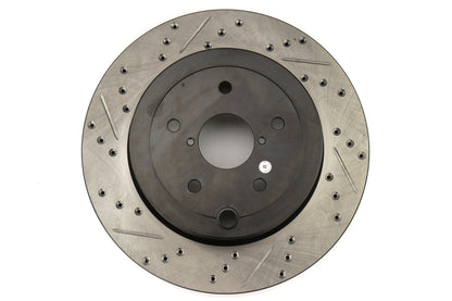 STT127.47030R StopTech Drilled and Slotted Sport Rotors - 2008-2017 Subaru STI,